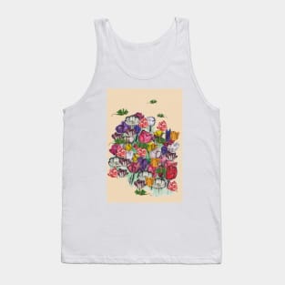 Fantasy Tulips And Dragons Tank Top